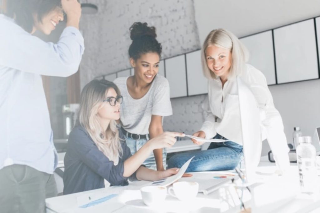 Team of people working together